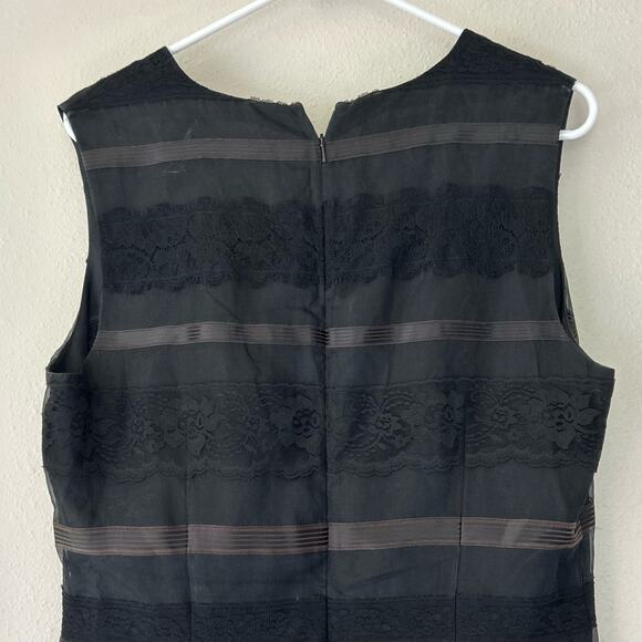 Vintage Maggy London striped silk sheath lace Whimsigoth goth Gothic emo Y2K 14 - Picture 9 of 13